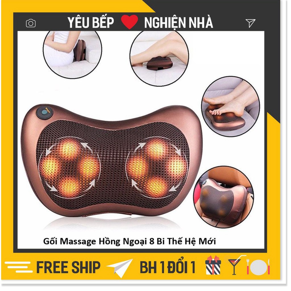 GỐI MASSAGE HỒNG NGOẠI 8 BI AKITA NHẬT BẢN CAO CẤP