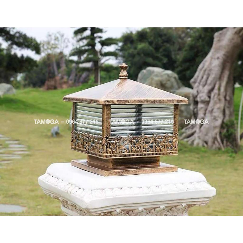 Đèn trụ cổng cây dừa trang trí cỡ 400mm TAMOGA GAXIN 7005 + Tặng kèm bóng 9W Vàng