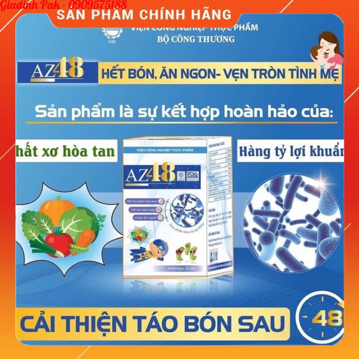 (CHÍNH HÃNG) TRI TÁO BÓN - BIẾNG ĂN- MEN AZ48 ĐẶC TRỊ TÁO BÓN TĂNG SỨC ĐỀ KHÁNG TĂNG HẤP THỤ