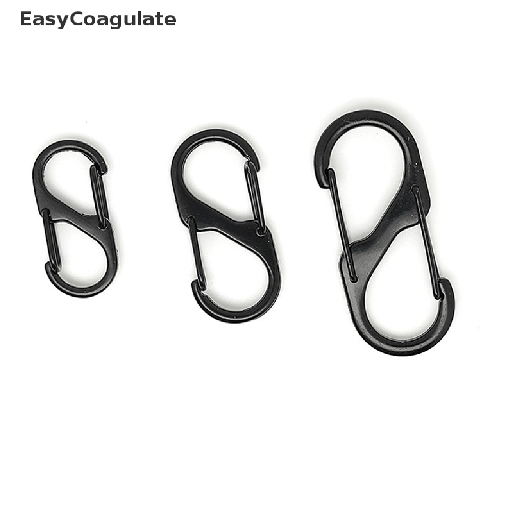Eas 10pcs Stainless S Type Carabiner Lock Keychain Hook Anti-Theft Backpack Buckle Ate