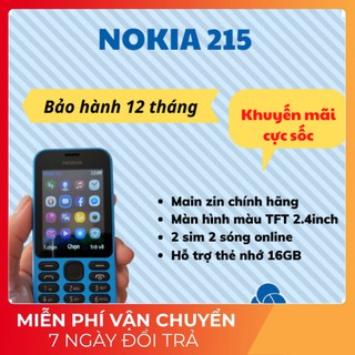 [Sỉ] Điện thoại nokia 215 chính hãng - 2 SIM, Bảo Hành 12 tháng