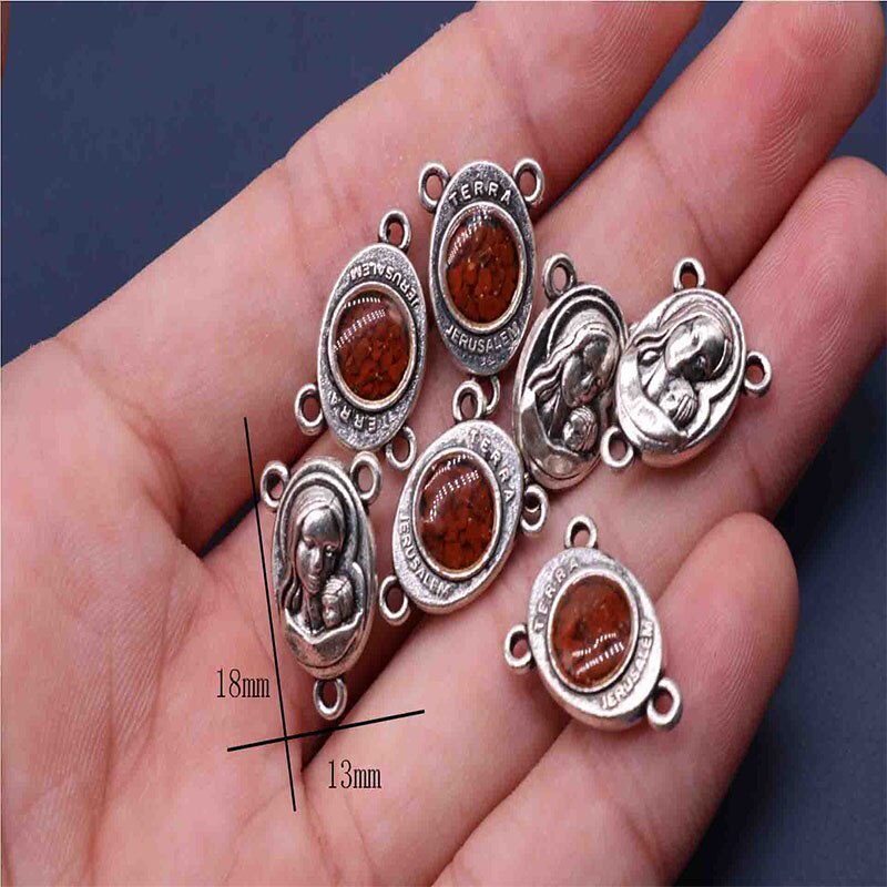 Set 10 Nhân Vật Đất Sét Công Giáo Mary Trung Tâm Rosary Virgin Mary Medal. Set 100 Vòng Đeo Tay / Vòng cổ Thời Trang