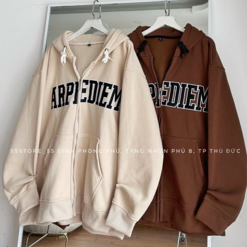Áo khoác nỉ unisex  nam nữ có dây kéo ulzzang form rộng chất nỉ cao cấp thời trang teen