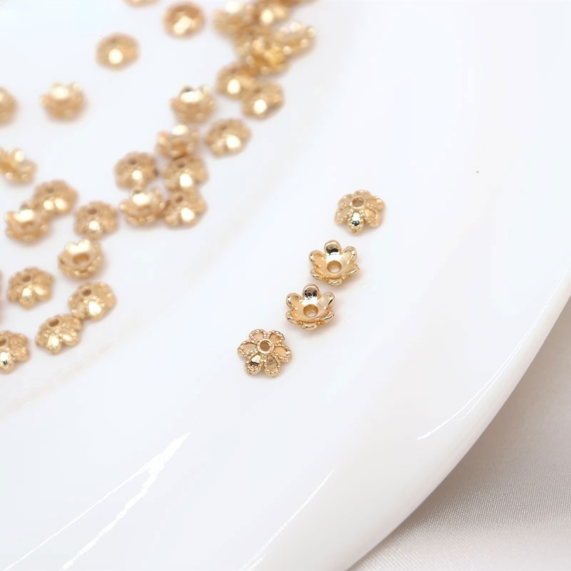 Hạt Xâu Trang Sức Hình Bông Hoa Bằng Đồng 14K 6MM diy