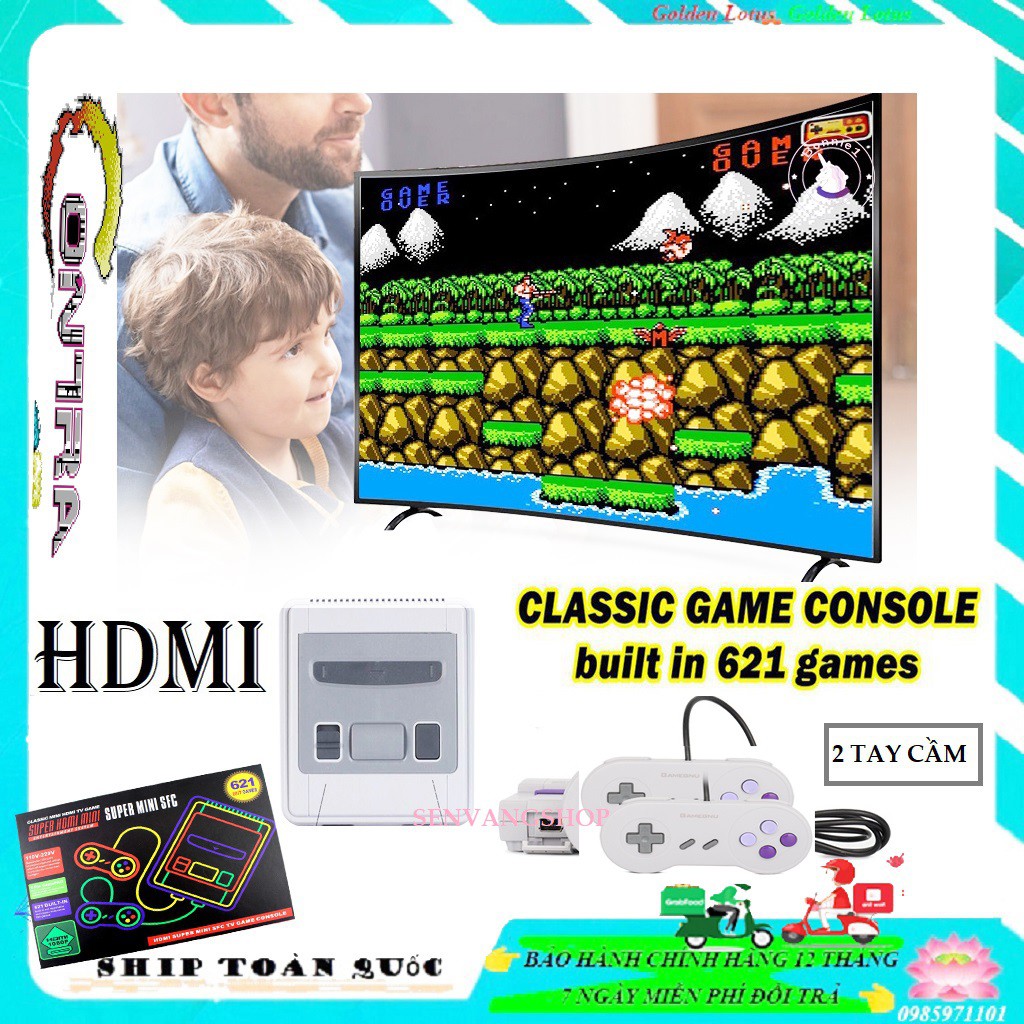 máy chơi game 621 trò, Bộ máy game 4 nút HDMI - Bản Hoàn Chỉnh Nhất của SNES - SPS,....- senvangshop