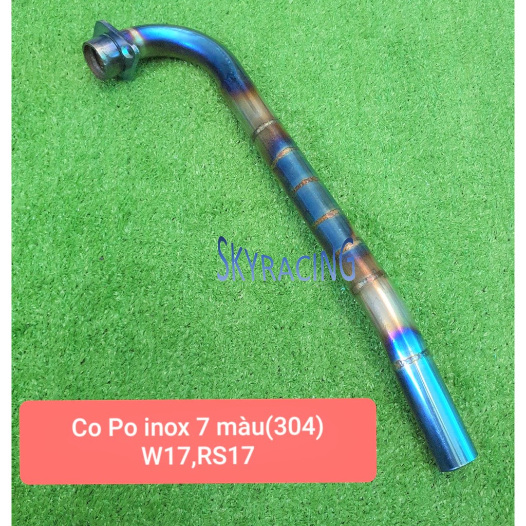 Cổ pô inox 304 lên màu gắn cho xe RS17, W17