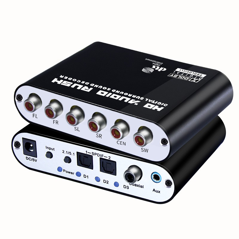Bộ Giải Mã Âm Thanh Kỹ Thuật Số 5.1ch hd Audiorush spdif coaxial Sang rca dts ac3