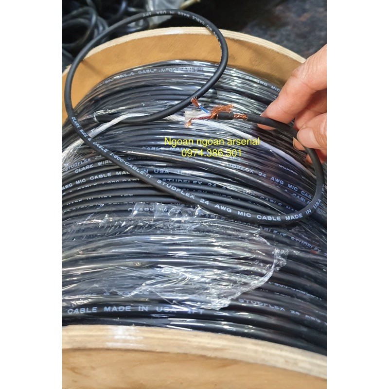 dây tín hiệu cao cấp nhập khẩu USA hãng CLARK WIRE 2 lõi 1 chỗng nhiễu (microphone). báo giá 1 mét
