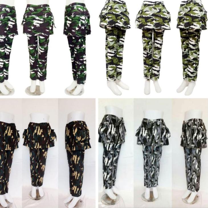 Chân Váy Quần Dài Họa Tiết Rằn Ri Phong Cách Quân Đội Cho Nữ ✓