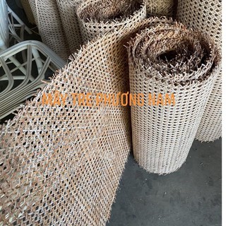 Mành lưới đan mây tự nhiên chưa tẩy đỏ nâu  khổ 50cm mây tre Phương Nam