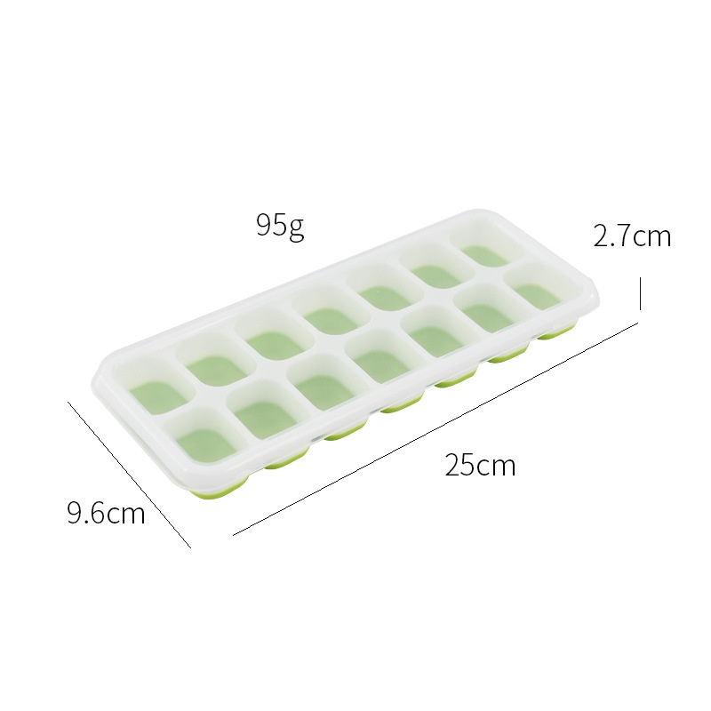 Khay đá silicon, khay làm đá có nắp đáy mềm dễ tháo đá