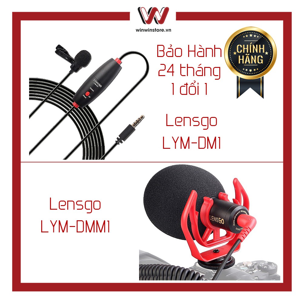 Lensgo Mic thu âm cho điện thoại, máy ảnh - hàng chính hãng bảo hành 24 tháng.