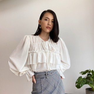 Áo trắng bèo ngực EDINI - A1199
