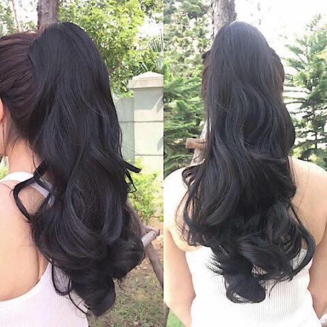 Tóc giả nữ đẹp ngoặm lửng ❤️FREESHIP❤️ ngoặm xoăn phồng lửng , mã p103