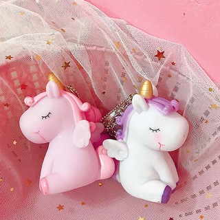 Móc khóa hình ngựa Pony màu trắng hồng dễ thương