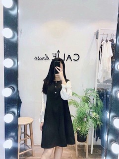 Váy thắt nơ cúc 3 khuy