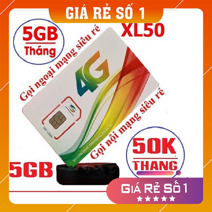 [GIÁ RẺ SỐ 1] Sim 3G/4G Viettel XL50 Khuyến Mại Gói 5GB/Tháng Tốc Độ Cao, Sim đa năng, nghe gọi tẹt ga