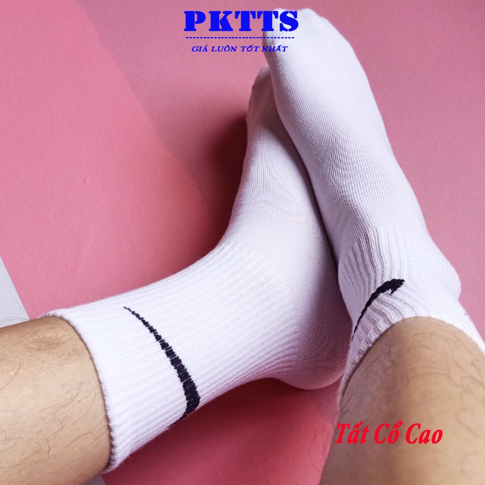 Tất trắng cổ cao cổ trung cổ ngắn dáng đẹp thời trang bốn mùa, chất dày dặn, ngăn mùi nam nữ