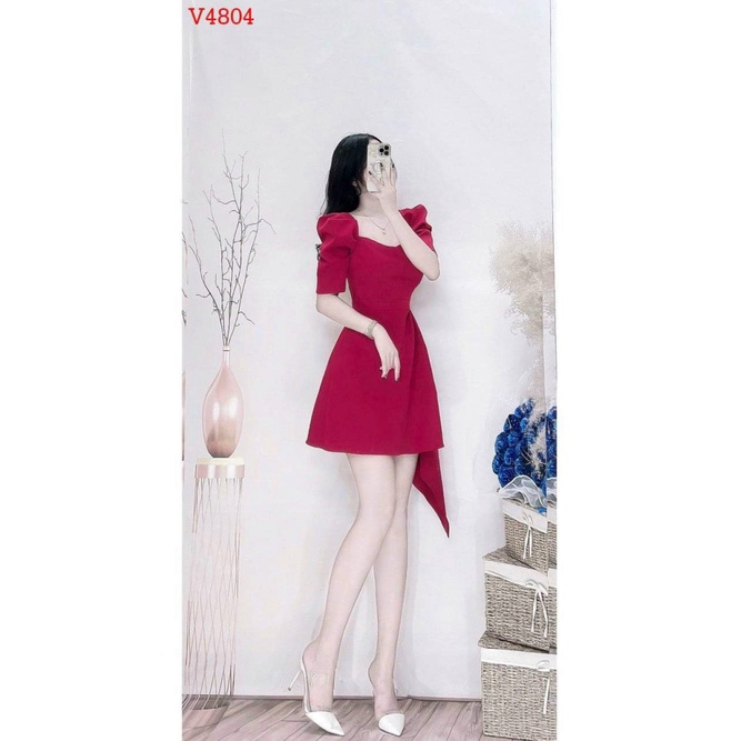 Đầm Nữ Cổ Vuông Tay Phống Chất Umi Mềm Mát Phối Tà Eo Tôn Dáng Mặc Đẹp Đi Chơi, Tiệc Tối, Du Lịch [NEW UNISEX]