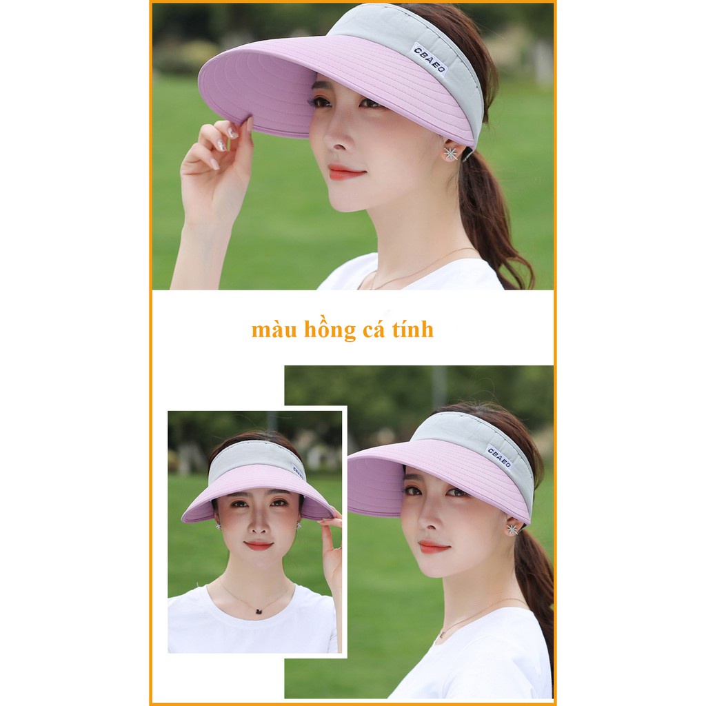 Nón rộng vành xanh mũ che nắng nửa đầu vải dày cực mát hàng đẹp màu sắc thời trang thể thao, du lịch đội chống nắng đẹp