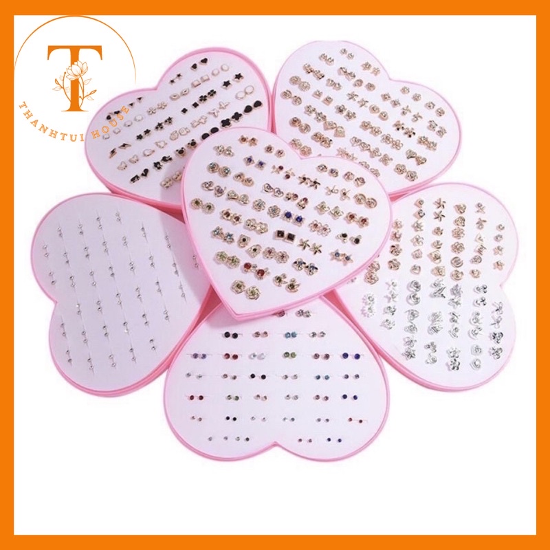 Sét 36 đôi bông tai hoa tai hàn quốc trẻ trung