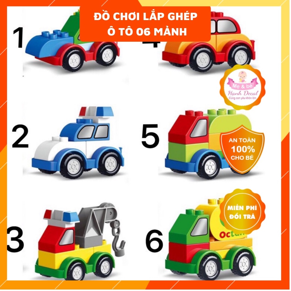 Đồ chơi lắp ghép ô tô 6 mảnh