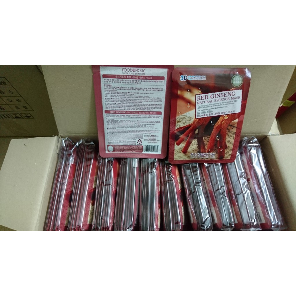 com bo 10 gói (100) miếng đắp mặt nạ hồng sâm 3D