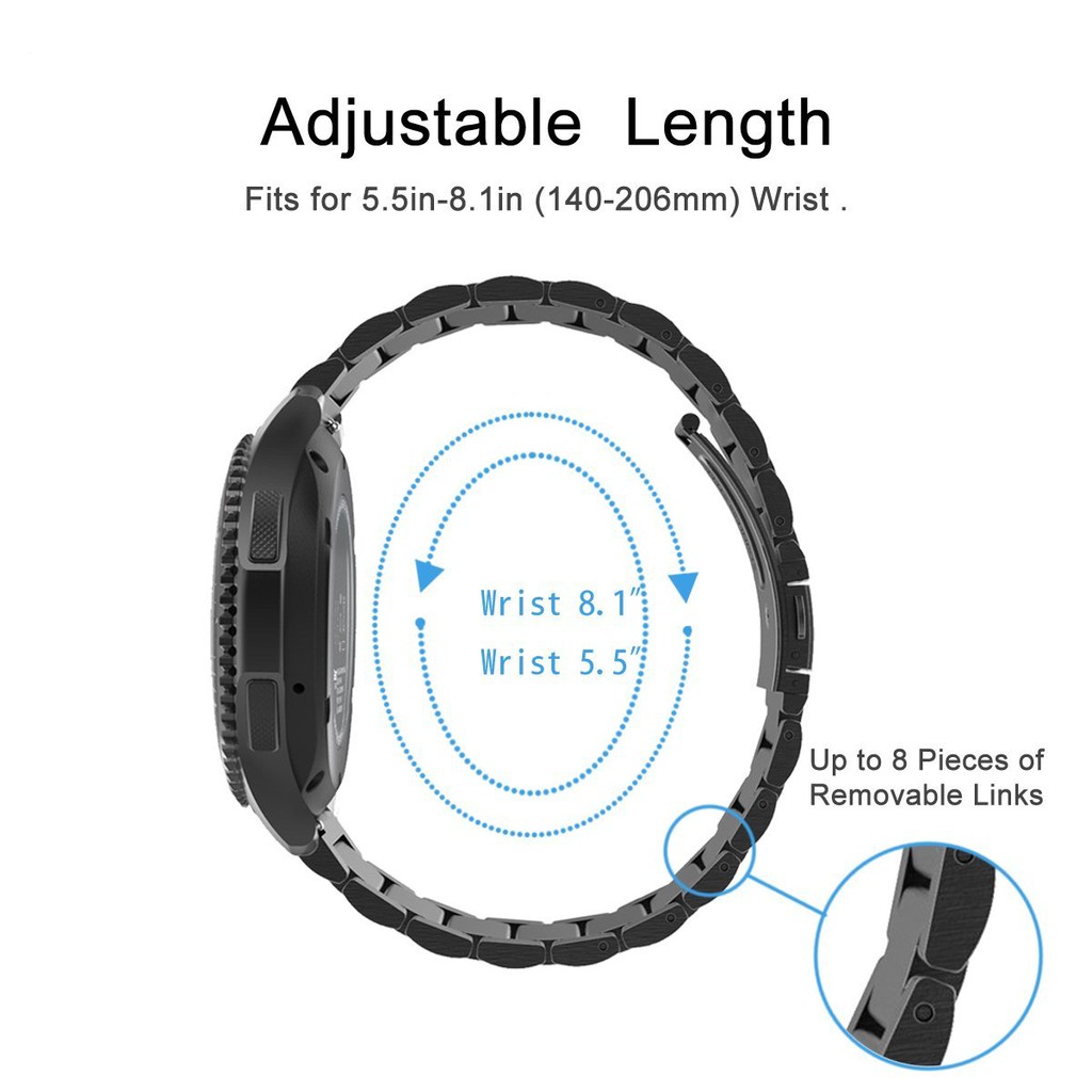 Premium Stainless Steel Bracelet Band Strap for Ticwatch E Smart Watch