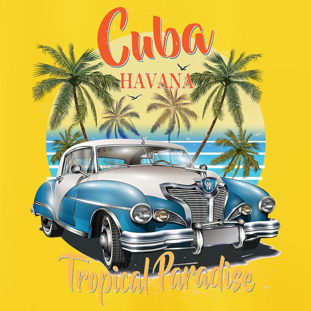 CUBA HAVANA, mã G74. Áo thun du lịch cho bé trai, bé gái. Áo phông thoát nhiệt GOKING hàng hiệu cao cấp