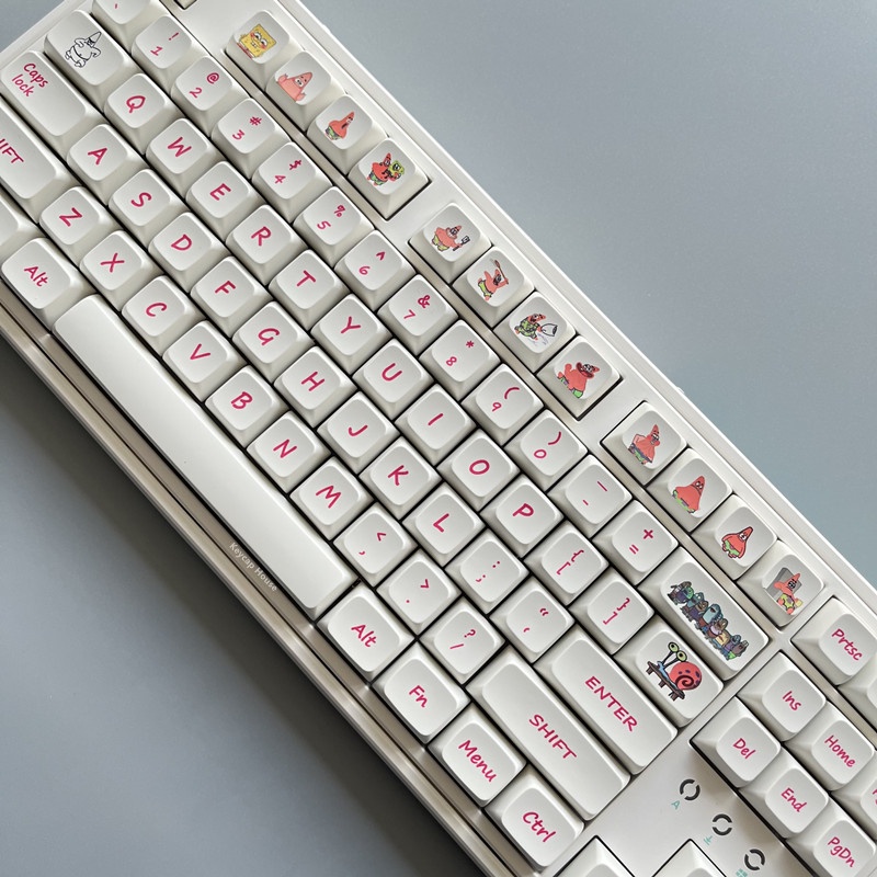 Patrick Star Keycap XDA Hồ sơ Phim hoạt hình Anime PBT Thuốc nhuộm Phụ Bàn phím cơ Keycap 127 Phím