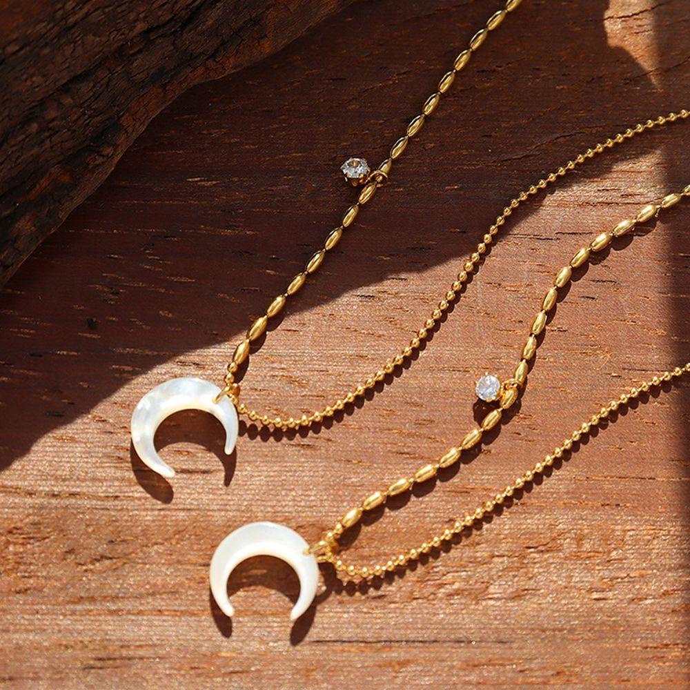 Vòng cổ Mặt Hình Mặt Trăng Phong Cách Hàn Quốc Cho Nữ