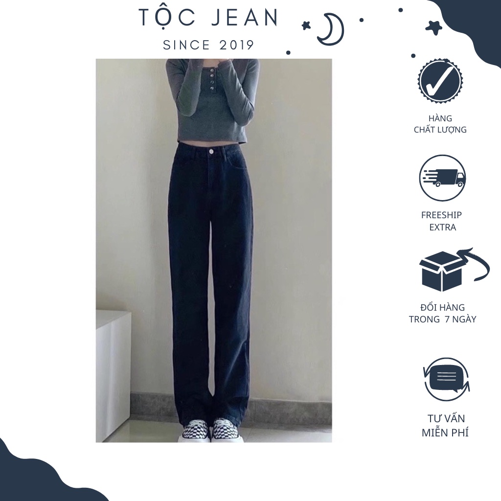 QUẦN JEAN ỐNG RỘNG tocjean SUÔNG ĐEN-9930⚡️ Bán lỗ xin đánh giá 5⚡️