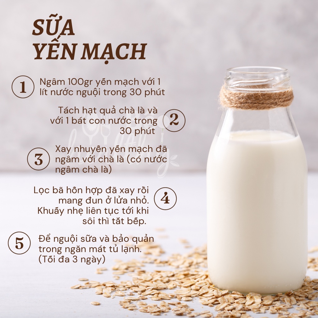 Yến mạch cán dẹt cán vỡ nguyên chất 500gr - Bếp healthy Hà Nội