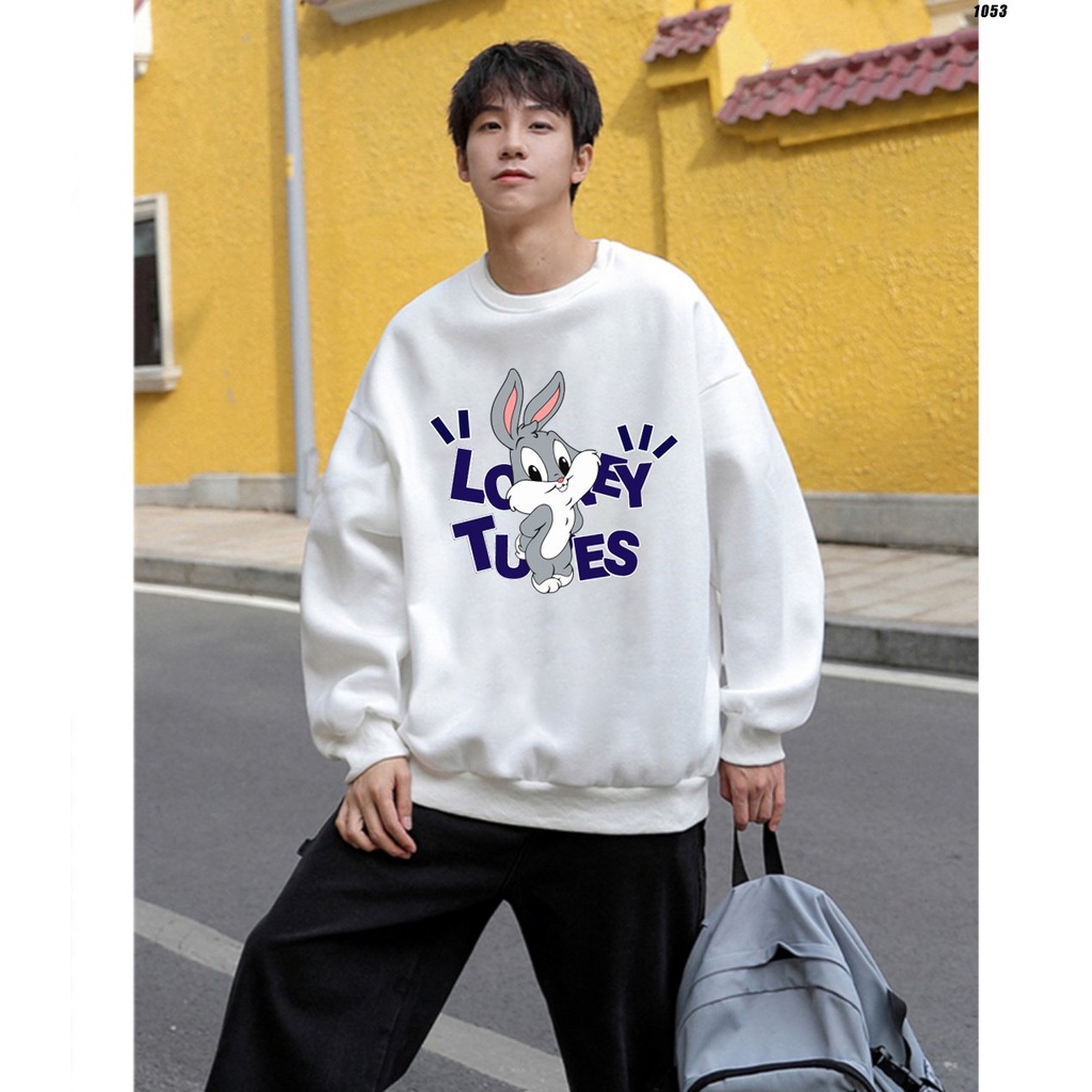 Áo khoác Sweater nam nữ nỉ bông Thỏ Loey 1053 HY KOREA