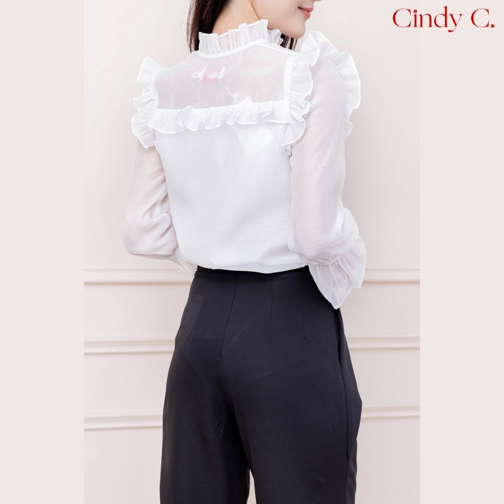 Quần baggy nữ cạp cao Bertha CINDY C phong cách công sở, tôn dáng, chất liệu Tuytsi 521