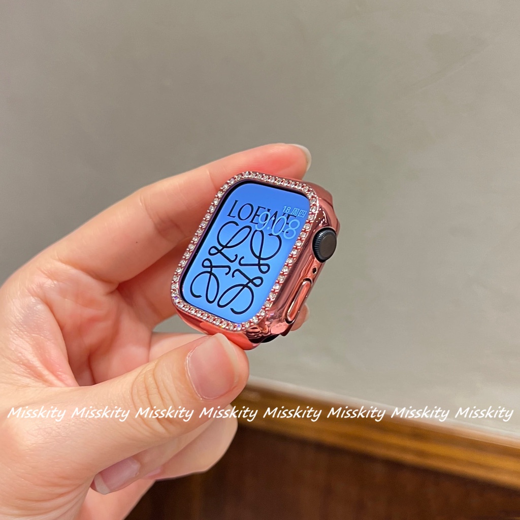 Ốp Bảo Vệ Đính Kim Cương Cho Apple Watch Series 7 6 SE 5 4 3 2 45mm 44mm 40mm 41MM