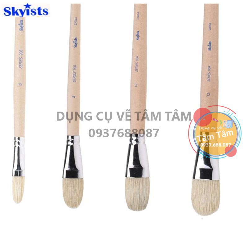 [ TÂM TÂM ]-Cọ đầu oval, Cọ Skyists Series mã 906-