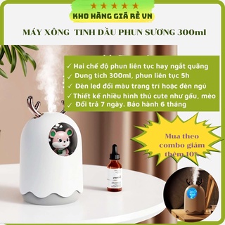 Máy Phun Sương Mini Cute 300ml Công Nghệ Siêu Âm Tạo Ẩm Khuếch Tán Tinh Dầu [ Kho Hàng Giá Rẻ VN ]
