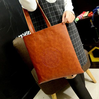 Túi tote da PU dập chữ nổi sành điệu