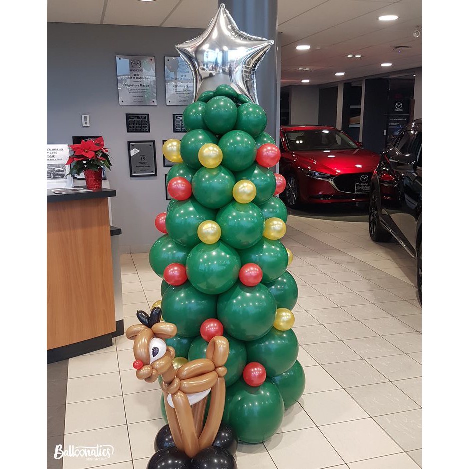 trang trí bong bóng cây thông