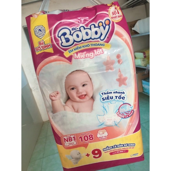 Miếng lót Bobby Newborn 1 - 108 miếng