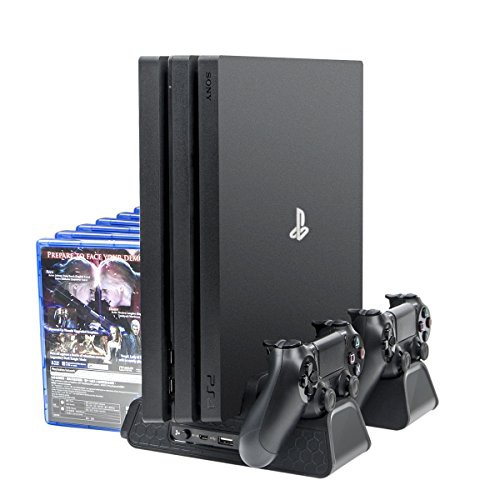 Đế Đứng Tản Nhiệt Kèm Khe Đựng Đĩa PS4 Fat/ Slim/ Pro - Dobe