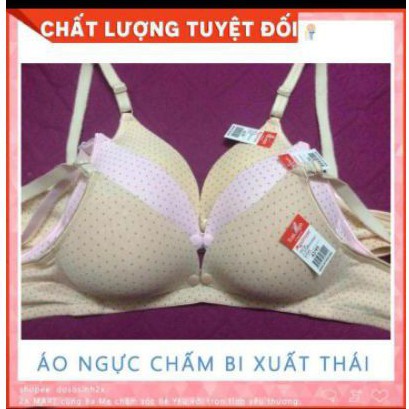 [xả kho] Áo Ngực Bầu Và Cho Bé bú Chấm bi cúc mở ngang cao cấp loại 1 - thoáng mát, mềm mịn (hàng Việt Nam xuất Thái)