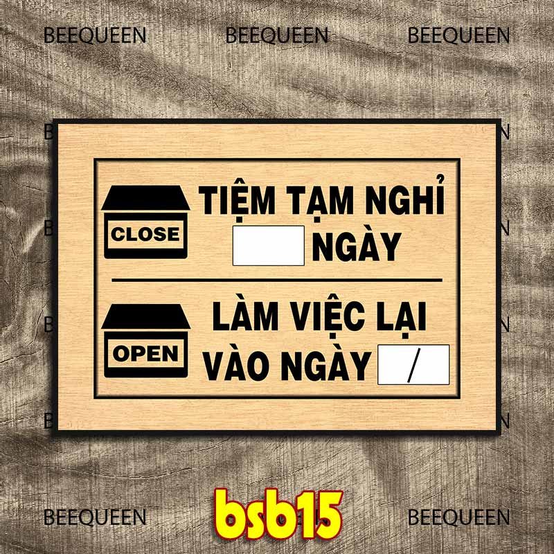 20 Mẫu Biển thông báo tạm nghỉ cửa hàng - Tặng kèm khuy treo gắn tường - Chất liệu formex chống nước - mq