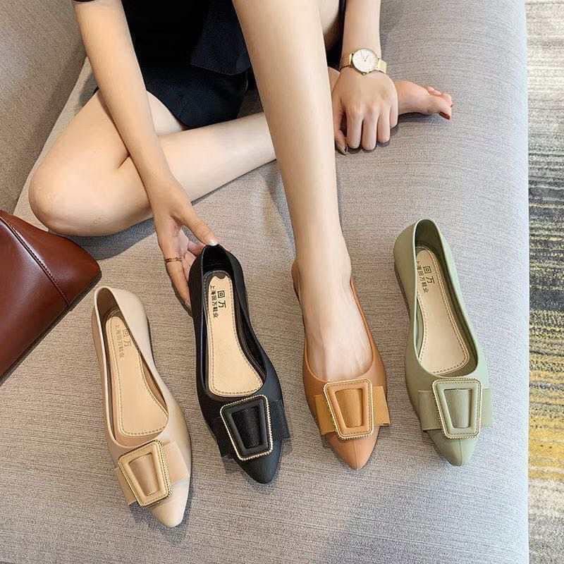 Giày búp bê _ giày nữ mũi nhọn nơ xinh xắn