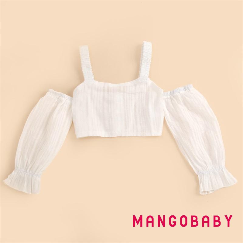 Set Áo Trễ Vai Tay Dài 2 Dây + Chân Váy Thời Trang Mùa Hè Cho Bé Gái