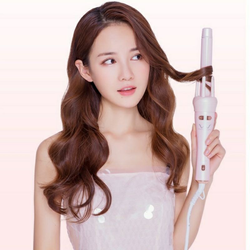 MÁY UỐN XOĂN TỰ ĐỘNG 360 ĐỘ VIVIDO & VOUGA 2IN1 MÀU HỒNG MẪU MỚI