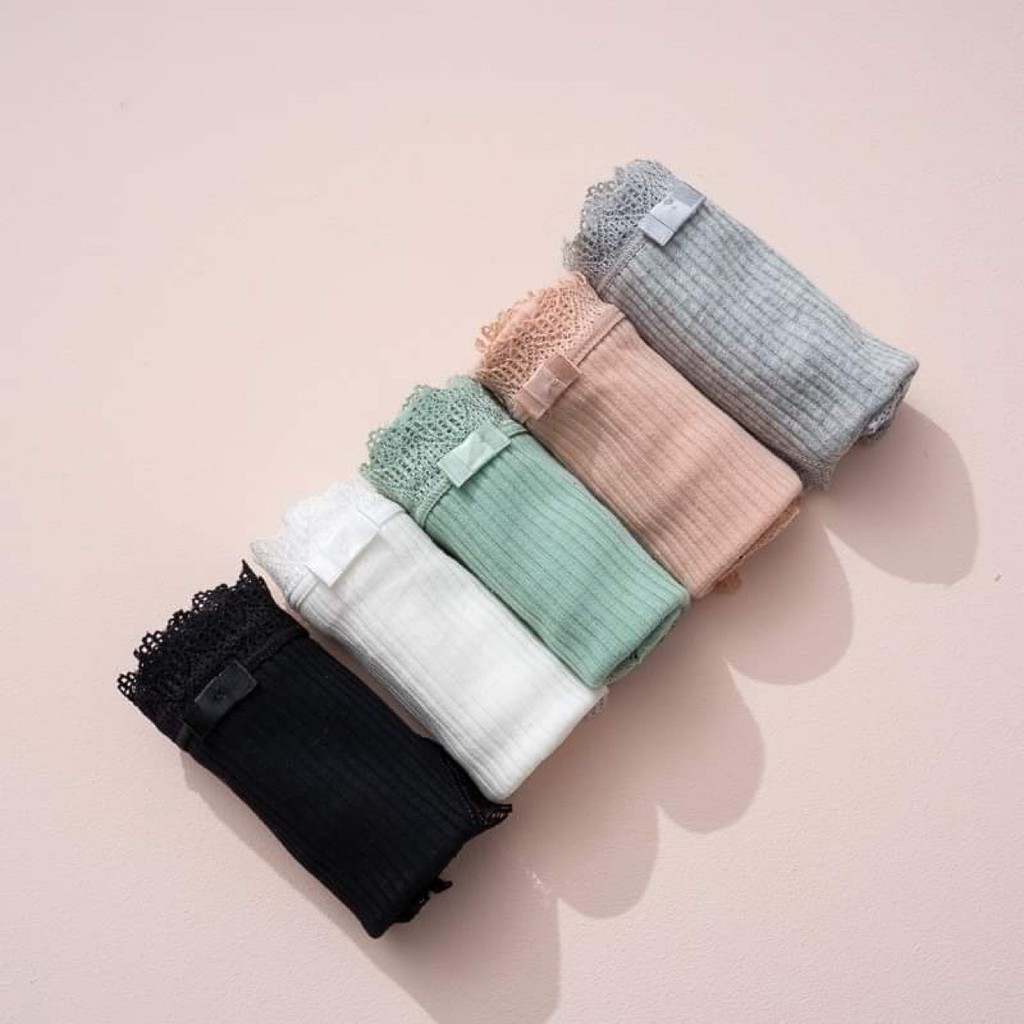 Quần lót len tăm cotton sợi tre kháng khuẩn viền ren sexy đáng yêu LUCIA QL016 | BigBuy360 - bigbuy360.vn