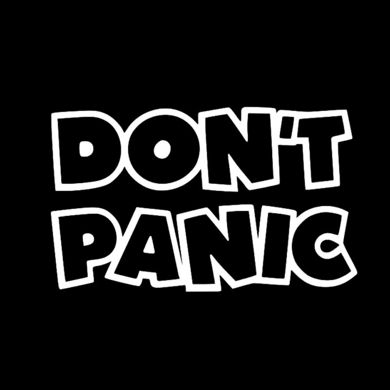Decal Chữ Don 't Panic Hitchhikers Guide 16.7cm X 10cm Dán Trang Trí Xe Hơi