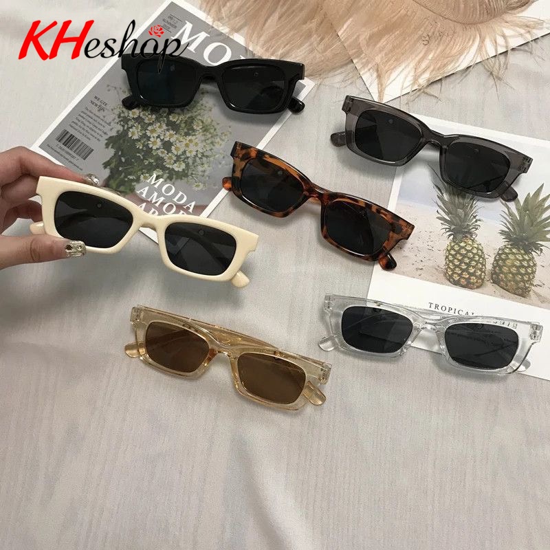 Kính Râm Nam Nữ gọng vuông nhỏ cổ điển Bouncy, chụp ảnh đường phố phong cách Hiphop Âu mỹ nhiều màu mã Y1969
